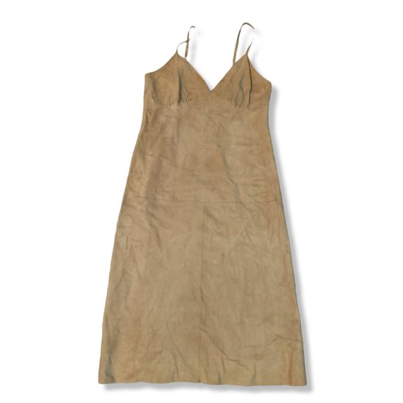 Theory Dresses & Skirts - Genuine Leather mint condition Soft Suede Spaghetti Straps Dress Size 8
